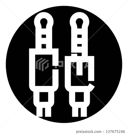 Audio jack plugs for sound connection technology icon 137675286