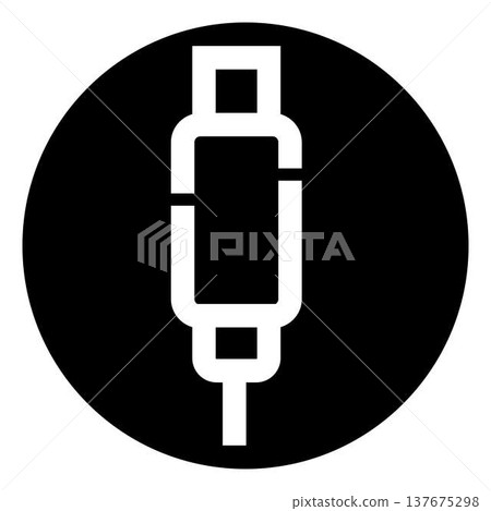 Usb c connector or charging cable port icon 137675298