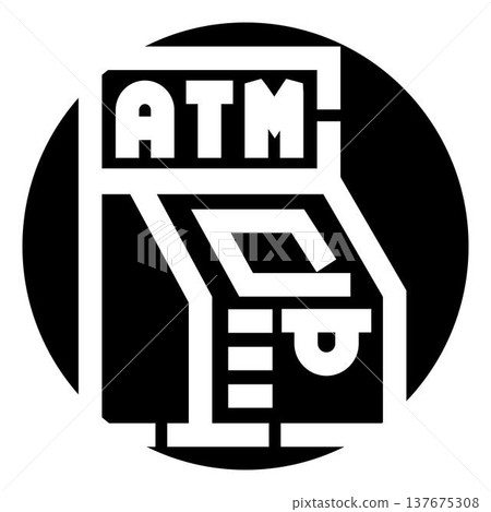 Automated teller machine service icon for banking 137675308