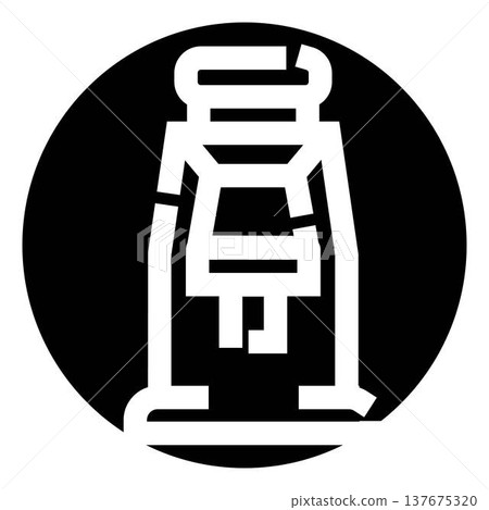 Abstract mosque architecture icon in monochrome circle 137675320