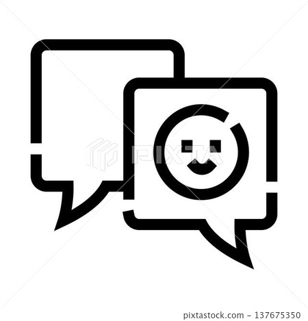 Chat communication feedback icon with happy face 137675350