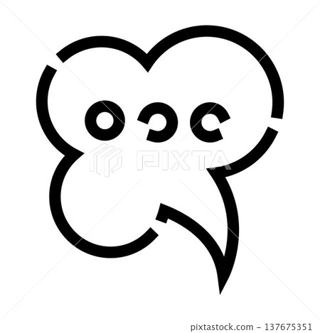 Black minimalistic speech bubble icon for messaging Black minimalistic speech bubble icon for messaging 137675351