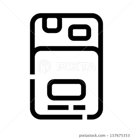 Smartphone device outline icon for mobile technology Smartphone device outline icon for mobile technology 137675353