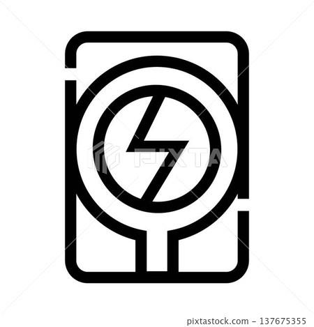 Wireless charging phone icon with lightning bolt Wireless charging phone icon with lightning bolt 137675355