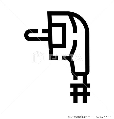 Power electricity plug with connection cable icon Power electricity plug with connection cable icon 137675388