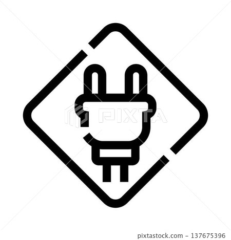 Electric plug symbol indicating power connection Electric plug symbol indicating power connection 137675396
