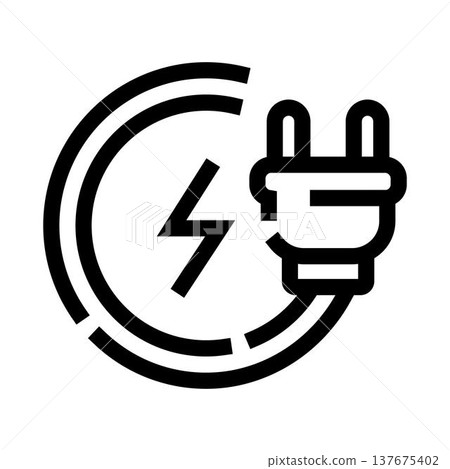 Electric power plug charging icon concept Electric power plug charging icon concept 137675402
