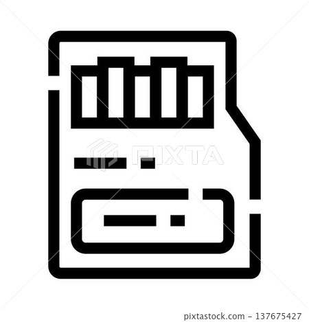 Memory card storing digital data and information icon Memory card storing digital data and information icon 137675427