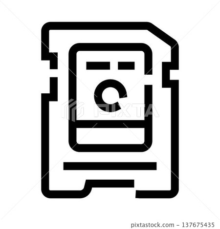 Sd memory card line icon for digital storage 137675435