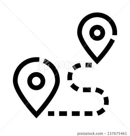 Route path between two map pointer locations 137675461