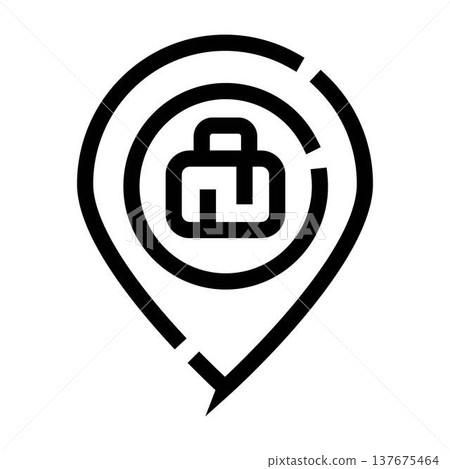 Location pin showing briefcase for work position 137675464