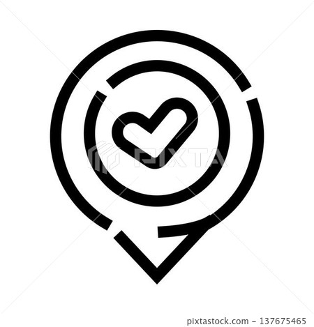Map pin favorite location heart icon concept Map pin favorite location heart icon concept 137675465