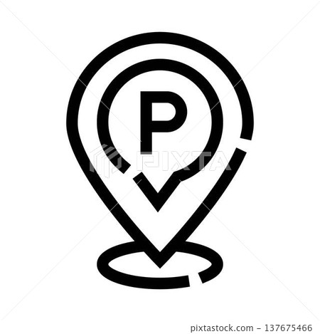 Parking map pin location pointer symbol icon Parking map pin location pointer symbol icon 137675466