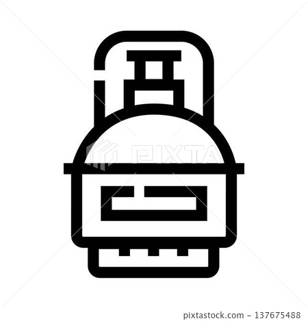 Gas cylinder providing household energy and fuel icon Gas cylinder providing household energy and fuel icon 137675488
