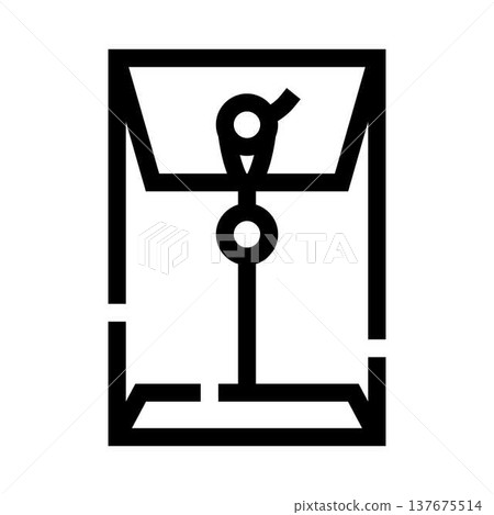 Document envelope with string tie icon design Document envelope with string tie icon design 137675514