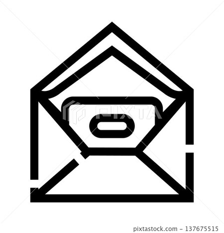 Open envelope receiving new digital message notification Open envelope receiving new digital message notification 137675515