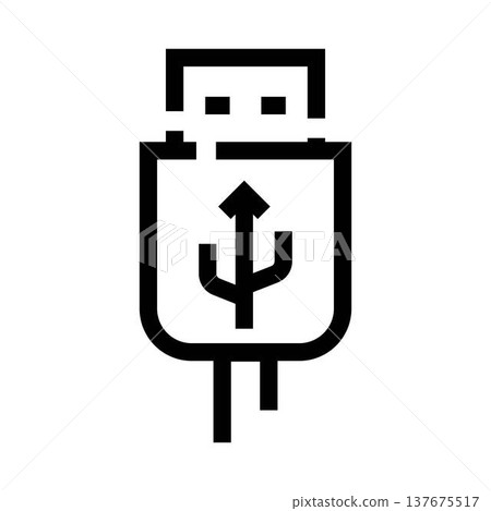 Usb plug connector symbol for universal interface Usb plug connector symbol for universal interface 137675517