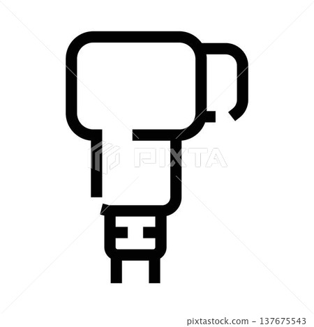 Jackhammer tool icon for building construction work Jackhammer tool icon for building construction work 137675543