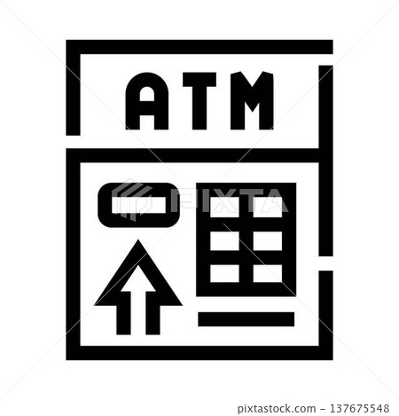 Automated teller machine providing financial transaction services icon Automated teller machine providing financial transaction services icon 137675548