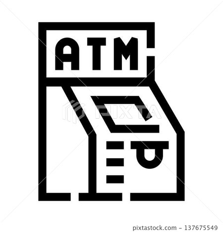 Automated teller machine providing money withdrawal service icon 137675549