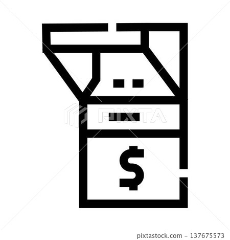 Automated teller machine icon providing cash withdrawal service 137675573