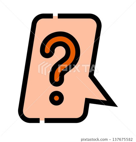 Question mark speech bubble for help support inquiry Question mark speech bubble for help support inquiry 137675582