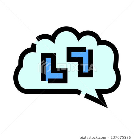Brain activity processing complex thoughts speech bubble 137675586