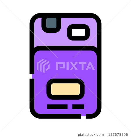 Purple phone case accessory protection flat icon design Purple phone case accessory protection flat icon design 137675596