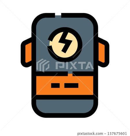 Portable device charging power with bolt icon Portable device charging power with bolt icon 137675601