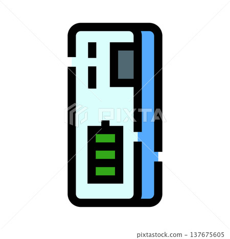 Smartphone charging with power bank icon concept 137675605