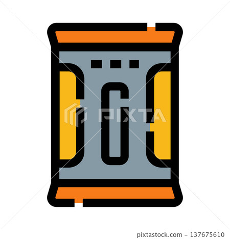Snack food package icon showing chips bag Snack food package icon showing chips bag 137675610