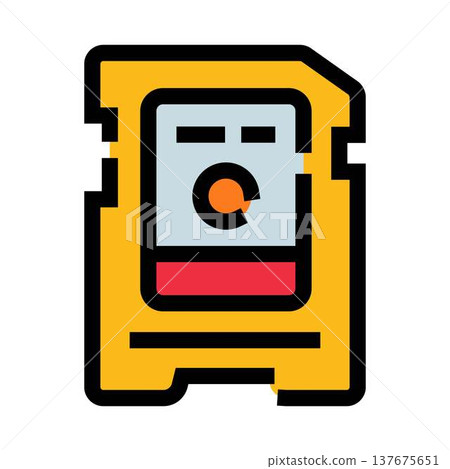 Digital memory card icon storing important data Digital memory card icon storing important data 137675651