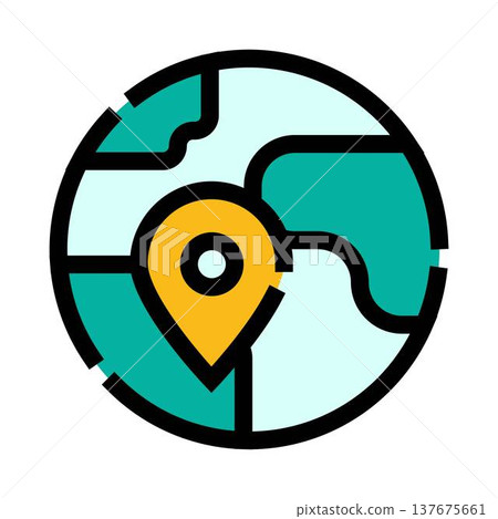Global geolocation marking an international travel point 137675661