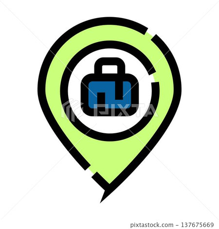 Business location pin showing briefcase icon Business location pin showing briefcase icon 137675669