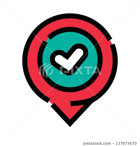 Location pin icon marking favorite destination travel 137675670