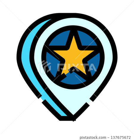 Star location icon indicating favorite destination marker 137675672