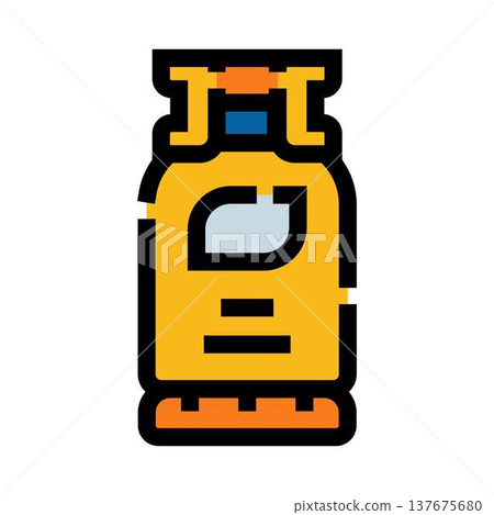 Yellow gas cylinder icon for fuel and energy Yellow gas cylinder icon for fuel and energy 137675680