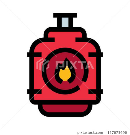 Gas cylinder icon showing flammable liquid petroleum Gas cylinder icon showing flammable liquid petroleum 137675696