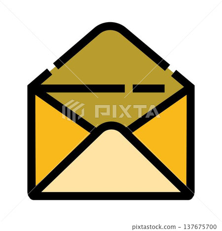 Open email envelope icon for digital communication 137675700