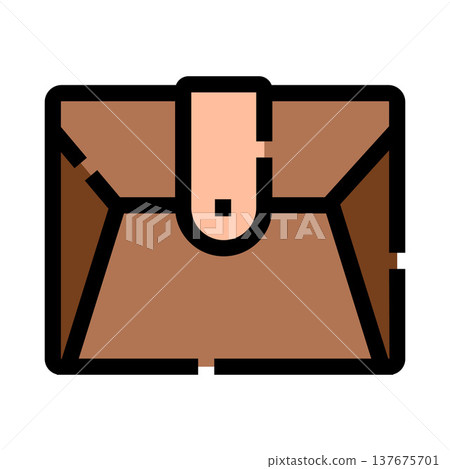 Brown professional business briefcase icon on white background Brown professional business briefcase icon on white background 137675701