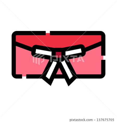 Red gift card voucher with white ribbon bow Red gift card voucher with white ribbon bow 137675705