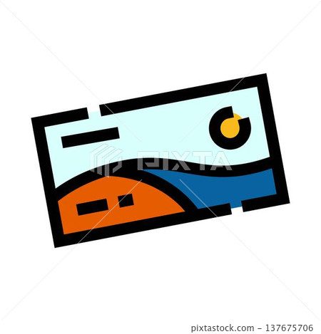 Landscape artwork icon symbolizing digital picture gallery Landscape artwork icon symbolizing digital picture gallery 137675706
