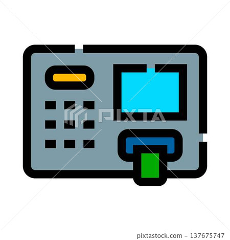 Atm providing cash withdrawal service icon illustration 137675747