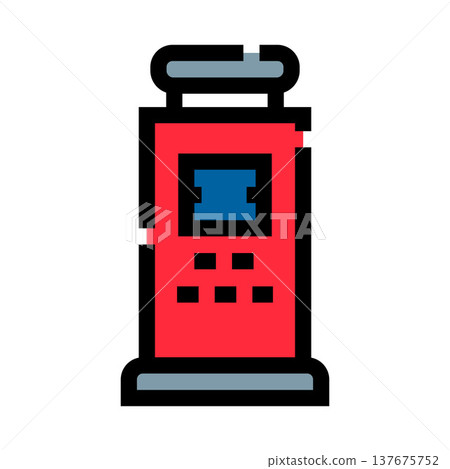 Red fuel dispenser icon providing gasoline service Red fuel dispenser icon providing gasoline service 137675752