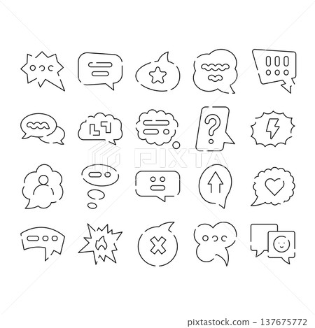 Communication message speech thought bubbles chatting icons Communication message speech thought bubbles chatting icons 137675772