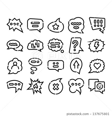 Message chat communication speech bubbles line icons Message chat communication speech bubbles line icons 137675801