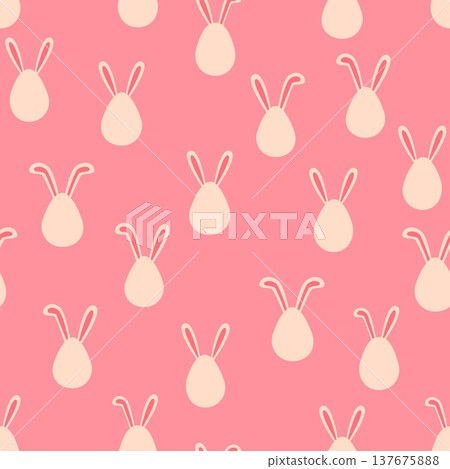 A seamless pattern with Easter eggs with emoticons and bunny ears. A vibrant seamless background for Easter designs. A seamless pattern with Easter eggs with emoticons and bunny ears. A vibrant seamless background for Easter designs. 137675888
