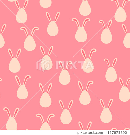A seamless pattern with Easter eggs with emoticons and bunny ears. A vibrant seamless background for Easter designs. A seamless pattern with Easter eggs with emoticons and bunny ears. A vibrant seamless background for Easter designs. 137675890