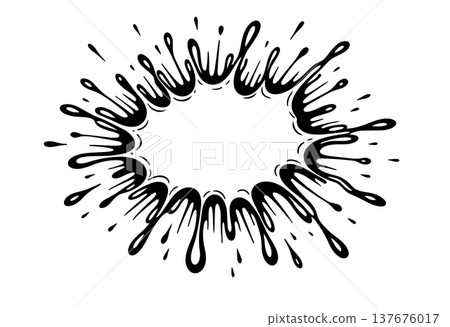 Black ink splash isolated on white background art brush stroke design element vector illustration Black ink splash isolated on white background art brush stroke design element vector illustration 137676017