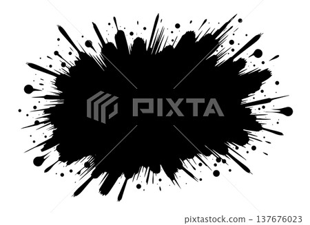 Black ink paint splatter explosion abstract background dynamic motion graphic design element Black ink paint splatter explosion abstract background dynamic motion graphic design element 137676023